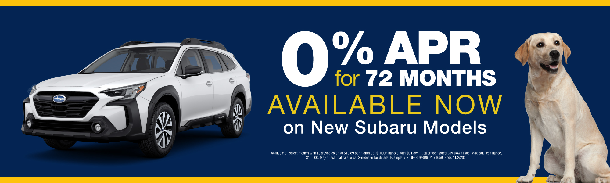 Hawk Subaru Joliet 0% APR for 72 Months