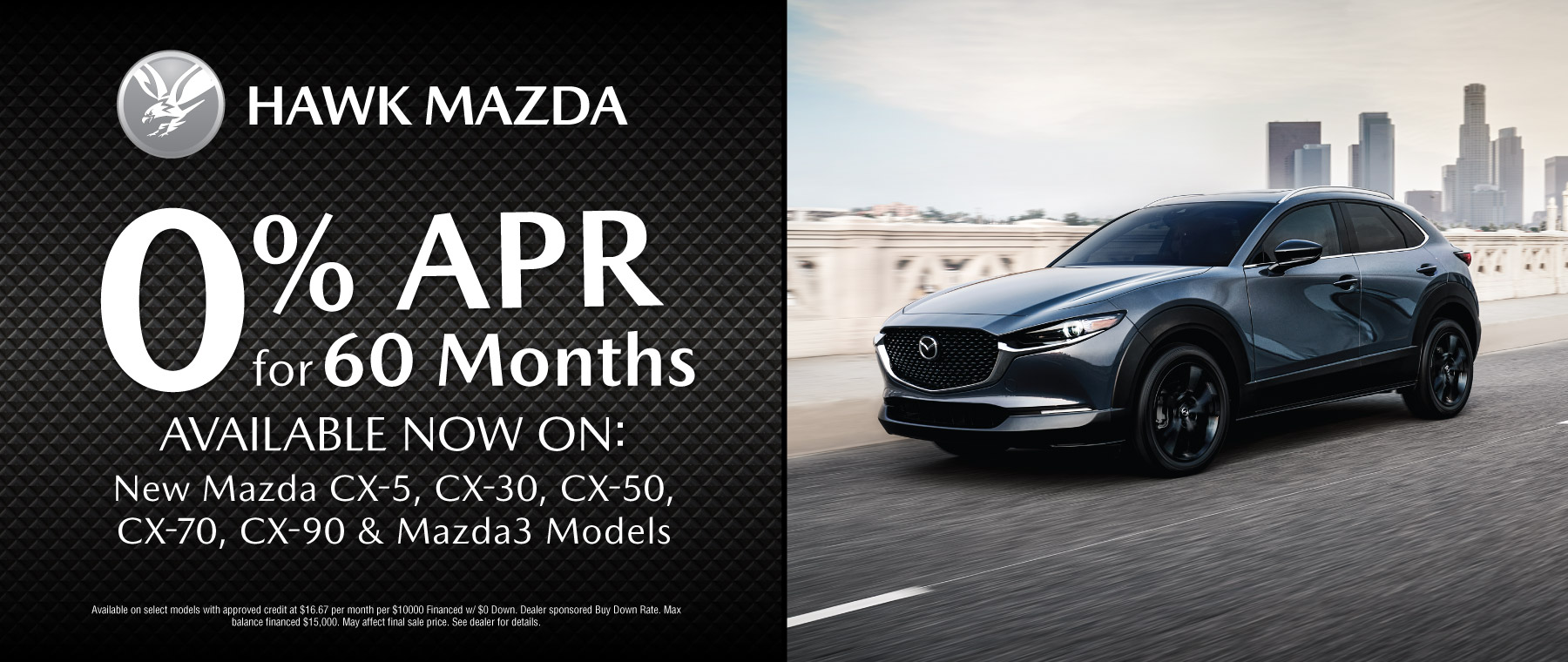 Hawk Mazda Joliet 0% APR for 60 Months